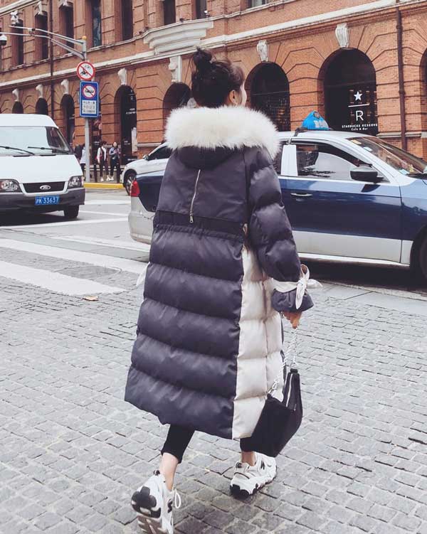 Mid-Length Loose Padded Fur Collar Winter Women's Coat